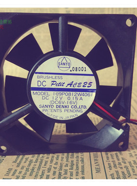 促销原装三洋/Sanyo 8CM 8025 12v0.15A 109P0812W4061双滚珠静音