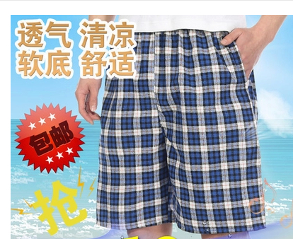 男士夏季格子英伦青少年五分裤