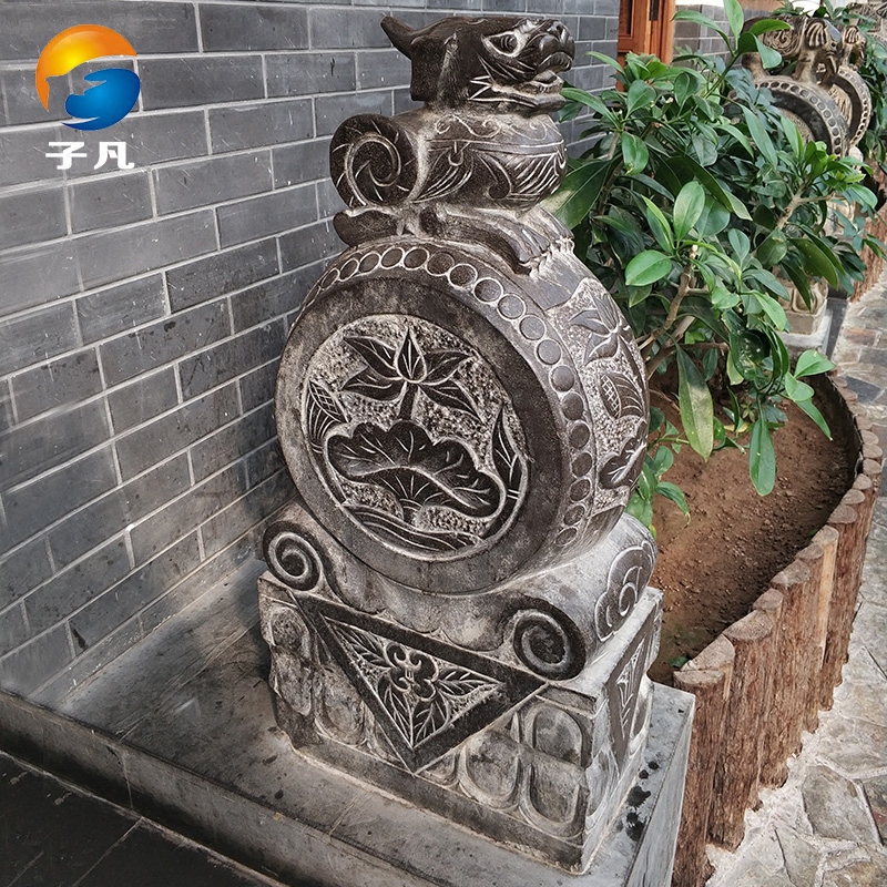 子凡石雕青石门墩仿古做旧门墩抱鼓石貔貅门墩门口老石鼓chj77