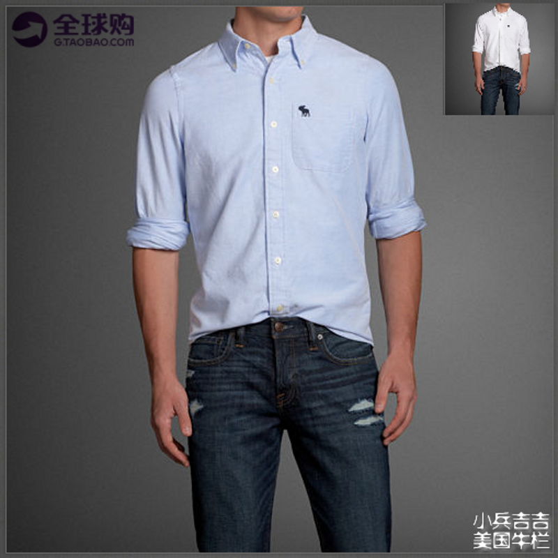 af美国正品纯色牛津纺长袖衬衫