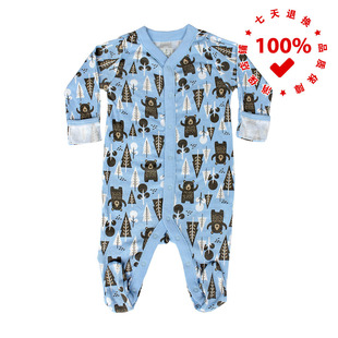 正品美国老海军OLD NAVY熊婴幼儿连体衣长款包屁爬服纯棉哈衣