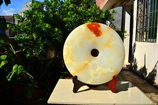 阿富汗玉平安扣摆件天然玉工艺品家居办公室摆设开业商务礼品