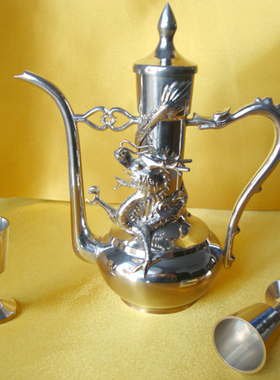 蟠龙酒具*手工莱芜锡器锡雕/工艺品/礼品 莱芜特产礼盒 莱芜锡雕