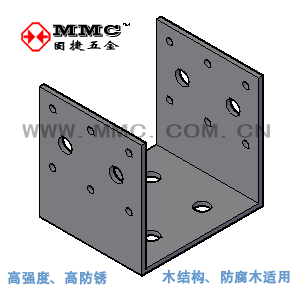 木屋结构柱脚底座连接五金属配件U型柱脚柱靴厦门固捷PU-38980