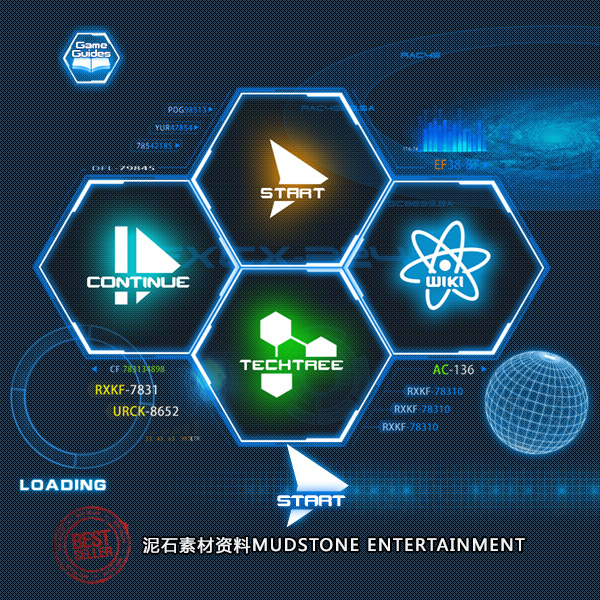 科幻未来科技风格太空UI界面塔防地图图标手游游戏素材特效SY13