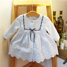 外套女童韩国风蕾丝花边连衣裙女宝宝裙子礼服裙 2019春秋童装