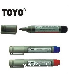。正品TOYO 东洋可加水白板笔 吸墨白板笔 重复使用 WB-520 3色选