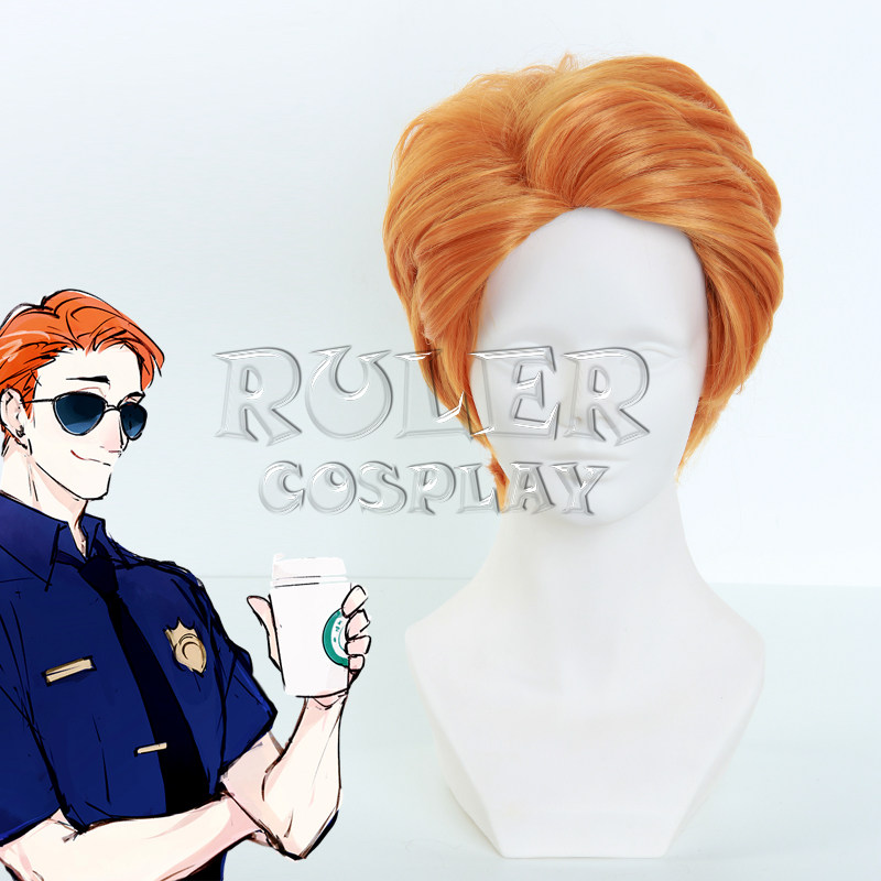 狐尼克拟人 疯狂动物城 反翘偏分刘海 金橘色桔色短发cos假发假毛