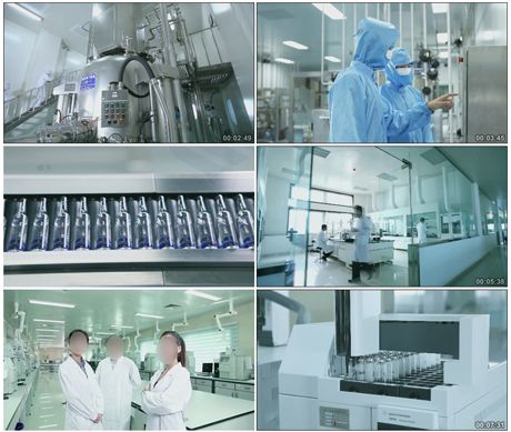 实拍科技科研实验室药品生产线车间厂房生物化学研究