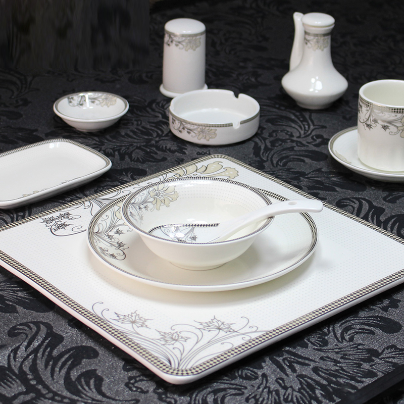 金汉宫酒店摆台餐具套装碗盘碟勺子饭店用品餐具套装四件套件商用