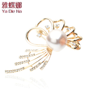 Ya na Korea fashion rhinestone brooch pin-studded Pearl clasp brooch alloy temperament C0060