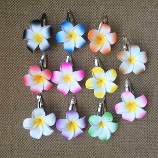 泡沫花朵发夹头饰鸡蛋花边夹海边沙滩渡假拍照头花度假沙滩花发饰