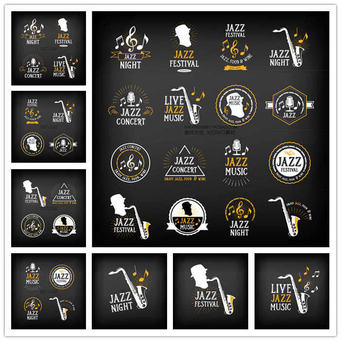 A2881矢量欧美爵士乐音乐LOGO AI设计素材