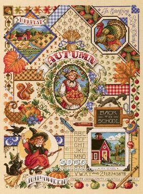 夕绣坊 十字绣图纸打印 Janlynn 023-0243-Autumn Sampler秋