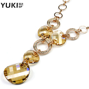 YUKI Crystal female grade long fashion necklace Joker Korea decorations long necklace his girlfriend gifts