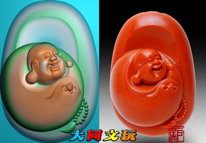 电脑雕刻图 精雕图 浮雕图 灰度图 JDP BMP 福在眼前弥勒佛2