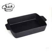 加厚铸铁烤鱼锅长方形平底煎锅牛排锅家用商用烤肉锅无涂层不粘