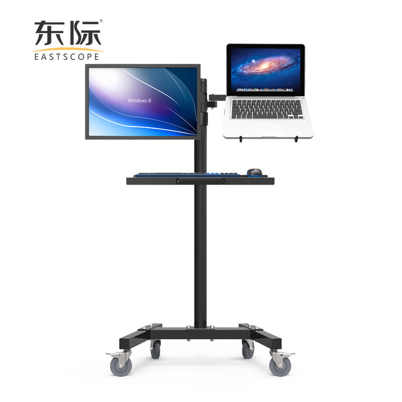 显示器 笔记本双屏支架推车移动架 落地懒人支架游戏电影T9006