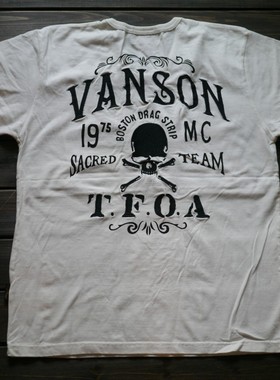 vanson&TFOA合作款短袖T恤 vanson机车体恤 vanson刺绣T恤