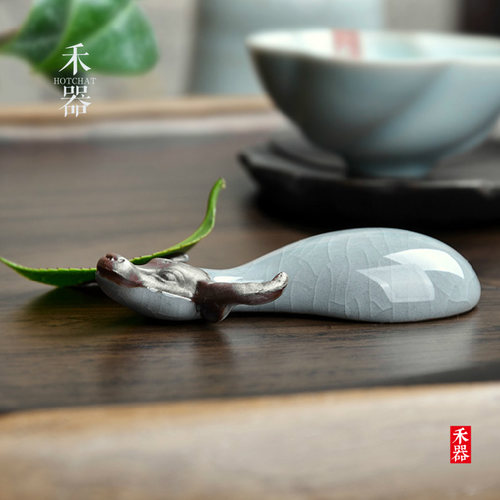 禾器堂 紫砂茶宠摆件茶玩摆件 汝窑哥窑茶宠 茶道配件 祥牛