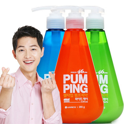 韩国LG进口倍瑞傲派缤pumping成人牙膏 液体按压式牙结石口臭