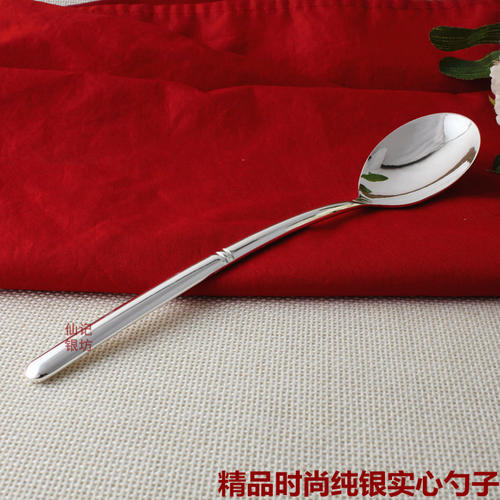 999纯银大人汤匙调羹长柄摆件