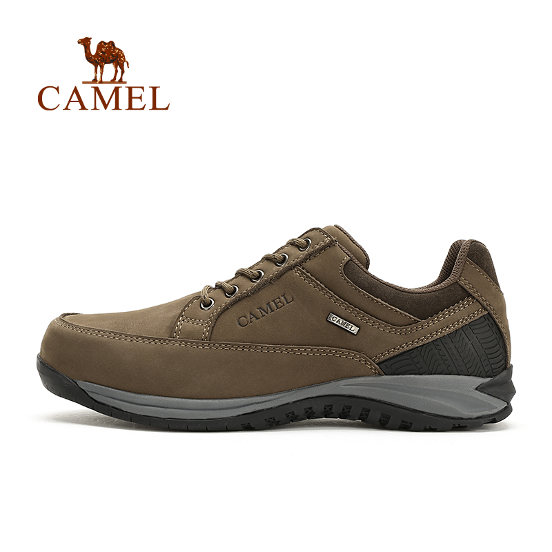 Chaussures sports nautiques en La première couche de cuir mat CAMEL - Ref 1062568 Image 1