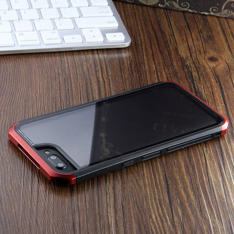 Luphie Nunchaku Airframe Metal Frame Air Barrier Tempered Glass Back Case Cover for OPPO R11 & OPPO R11 Plus