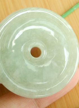 92722玉琳阁  实物拍图 缅甸玉天然A货翡翠玉平安扣大吊坠41MM