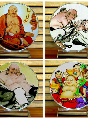 弥勒佛菩萨笑和尚纪念品佛家礼物布袋和尚工艺品摆设礼品水晶摆件