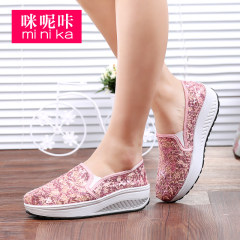 Microphone clicking fall 2015 Korean leisure shoes feet lazy Lok Fu shoes platform high shake shoes women's shoes