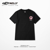 T恤男夏季 短袖 潮牌纯棉男女 复古街头豹头徽章港风大码 日系半袖