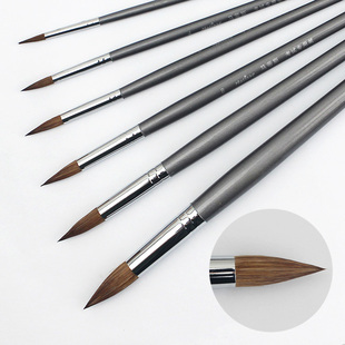 水彩笔6支套装 马蒂斯尖头狼毫水彩画笔 油画丙烯水粉勾线笔 包邮