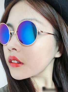 彩色膜复古风反光原宿潮流眼镜