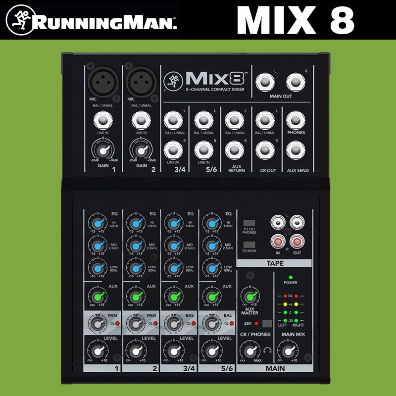 包邮行货 RunningMan/美奇/Mackie Mix8 8通道便携式模拟调音台|msdalam kategori Alat muzik/Guitar/Piano/Fitting, instrumen MIDI/komputer Muzik, Mixer - dari Buy2taobao.com untuk memberikan perkhidmatan ejen Taobao profesional membeli