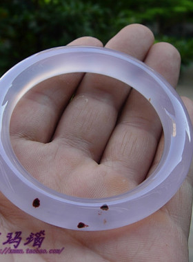 巴西玛瑙紫玉髓通透礼物圆条手镯