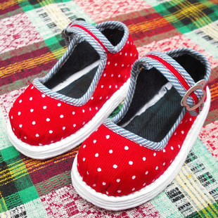 新纯手工千层底儿童浅口布鞋 可爱宝宝手工缝制透气舒适婴儿学步鞋