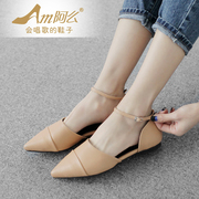 First layer of sheepskin sexy pointy comfortable ventilation Neri fashion buckle low shoes
