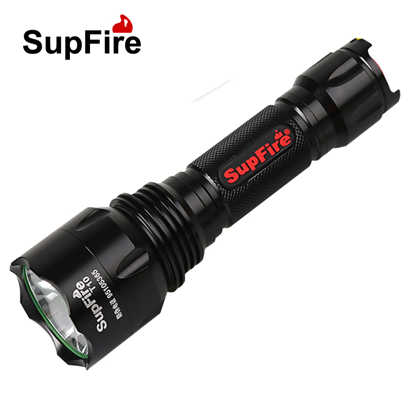 正品supfire T10 L2 T6充電遠射10W LED家用騎行強光手電筒神火