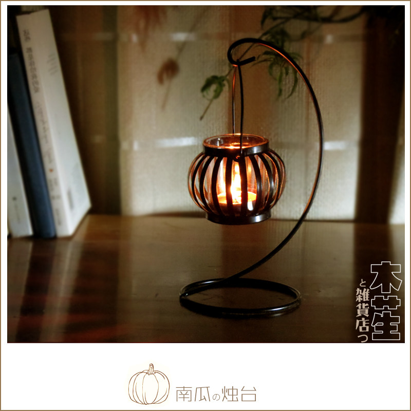 zakka杂货 复古南瓜烛台 铁艺蜡烛灯台摆件摆饰 新年节日装饰礼物,家居饰品,装饰摆件,淘宝优惠券,粉丝福利购,淘宝优惠卷