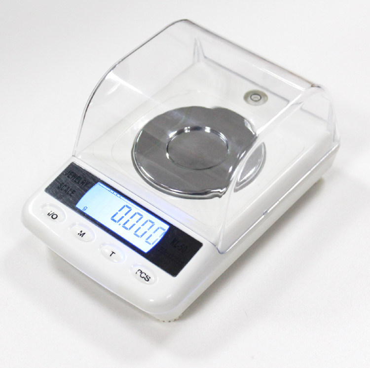 精准珠宝秤毫克电子药粉称50g 0.001g黄金称克拉称迷你电子钻石秤