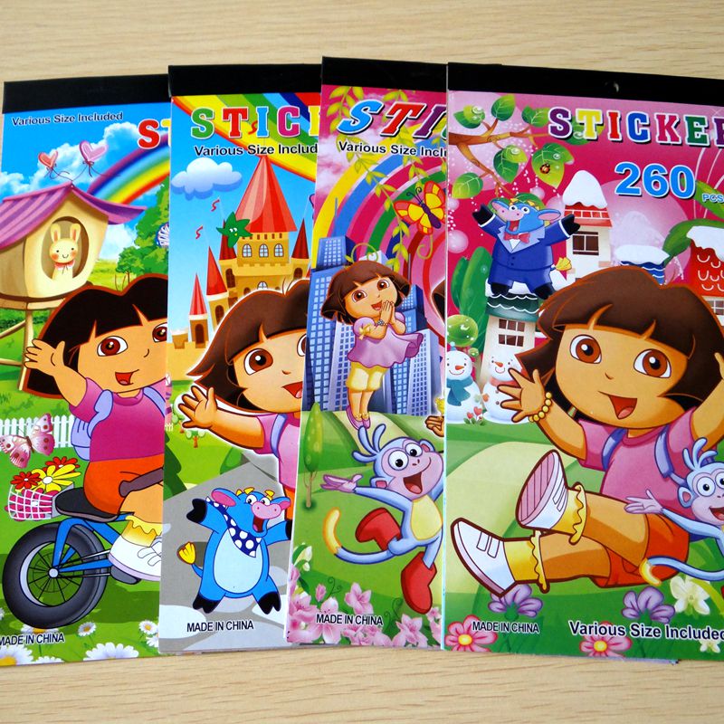 爱冒险的朵拉贴纸本儿童卡通贴纸 不干胶动漫贴贴纸1本6页贴画本