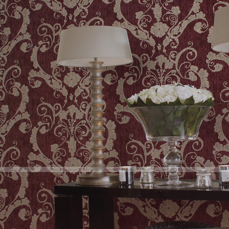 花叶美式ab版复古线条 锡布鲁克 客厅 美国进口seabrook 纯纸壁纸