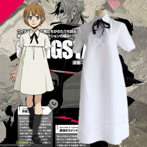 【漫吧动漫】黑街GANGSTA妮娜cos服夏季白色连衣裙cosplay服装女