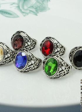 男士欧美复古朋克风宝石戒指