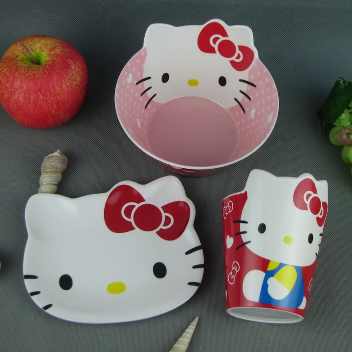 Japan lovely Sanrio KT three-dimensional modelling Cartoon Melamine Plate Bowl/children tableware suit new patternin the Tableware , Tableware , Plate  category - from Buy2taobao.com to provide professional Taobao agent buy service