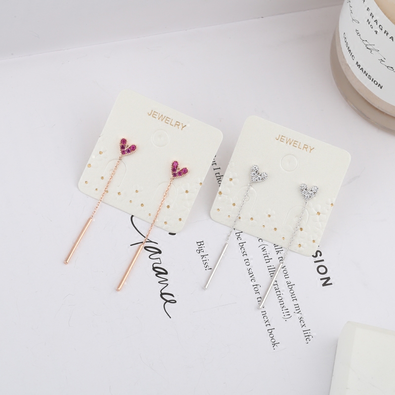 韩国秋冬新品 925纯银针耳钉甜美可爱少女感小爱心耳环气质女耳坠