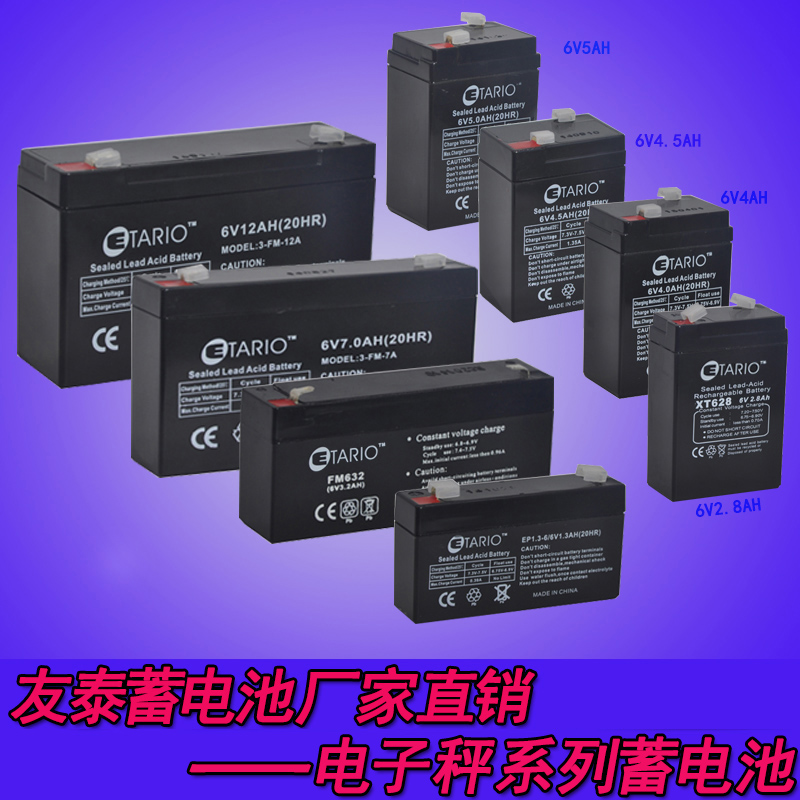 汉韬4V6V电子秤蓄电池台称电瓶