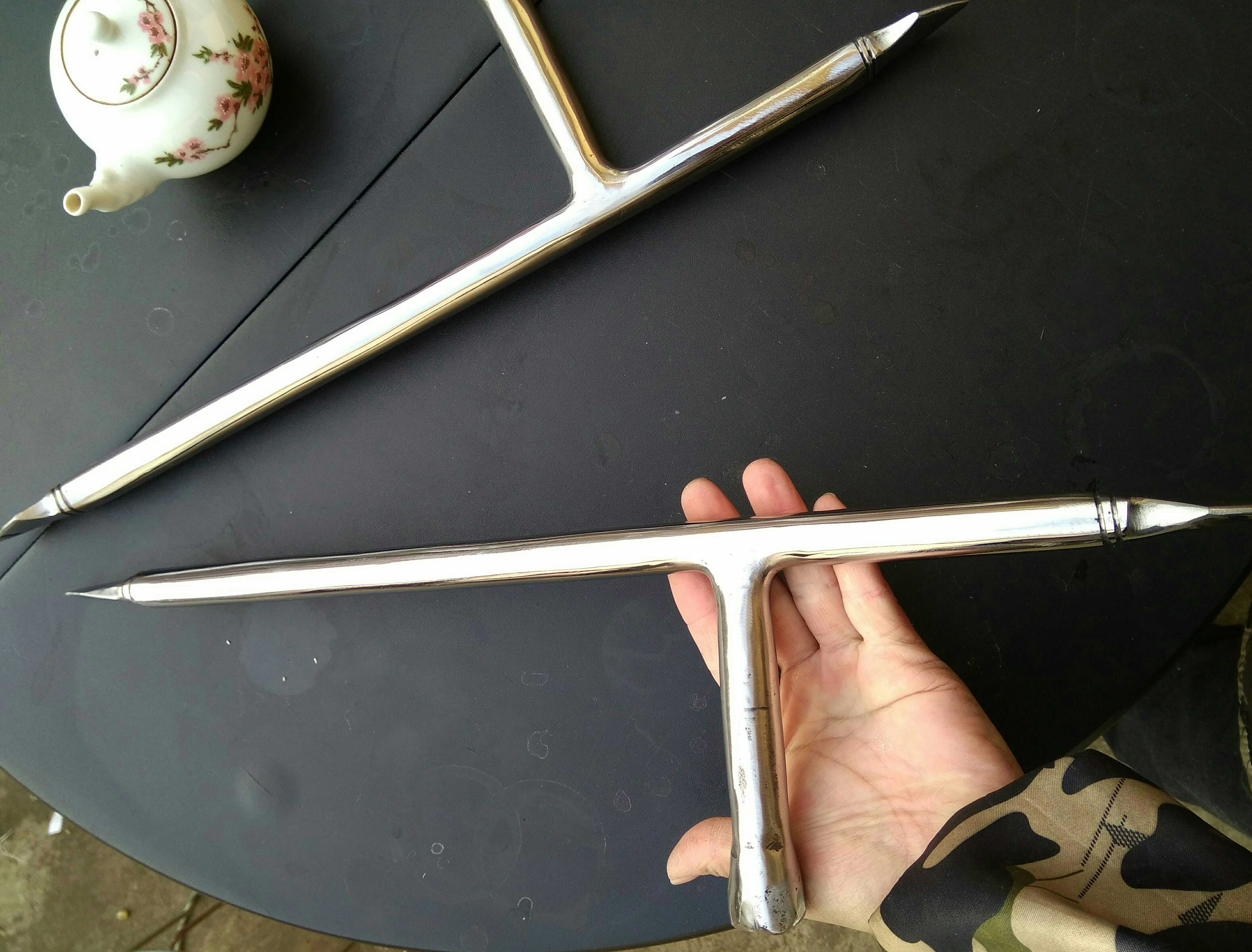 新品手工锻打武术棍双拐防卫保安