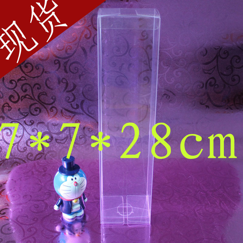 现货发售玫瑰花礼盒大号pvc透明盒礼品盒公仔盒玫瑰花盒 7*7*28CM
